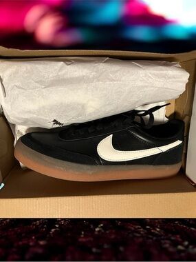 New Nike Black Leather Sneaker with Gum Sole originally $90
